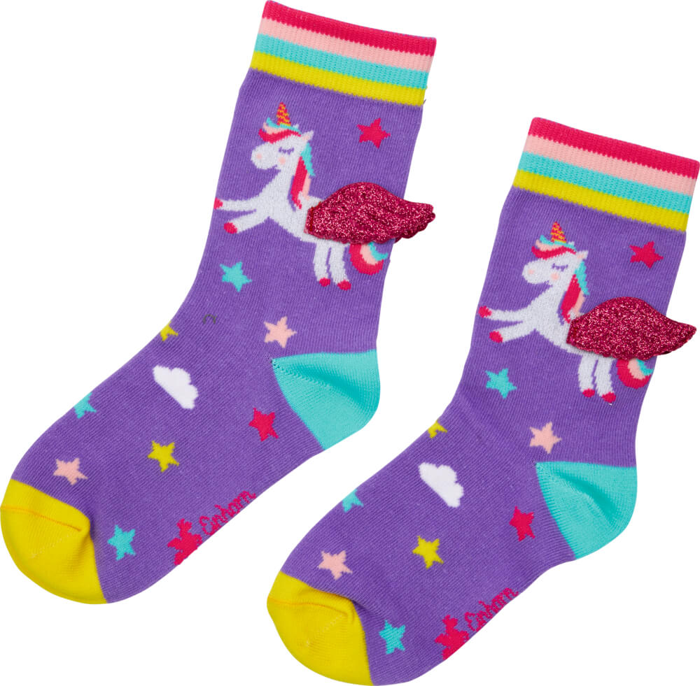 Socken mit Flügeln - Einhorn-Paradies, one size (Gr. 27-30)