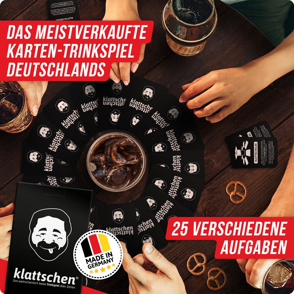 klattschen® - Trinkspiel - SPIELKARTENKARTON - Das wahrscheinlich beste Trinkspiel aller Zeiten