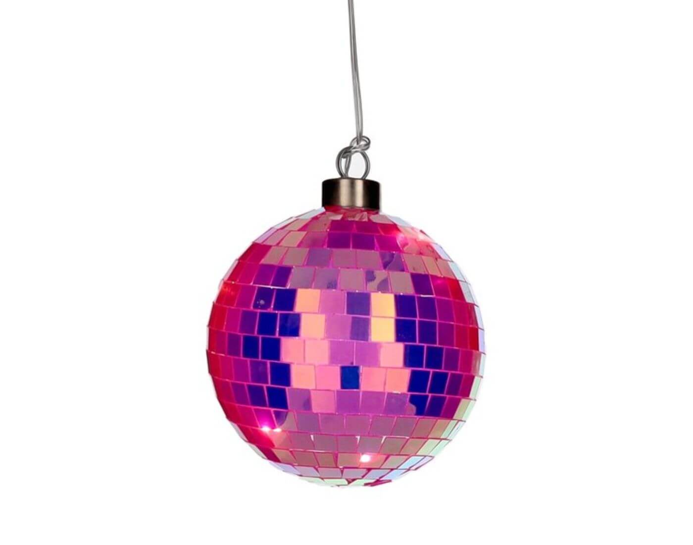 Disco, LED-Kugel, 10cm, neon pink