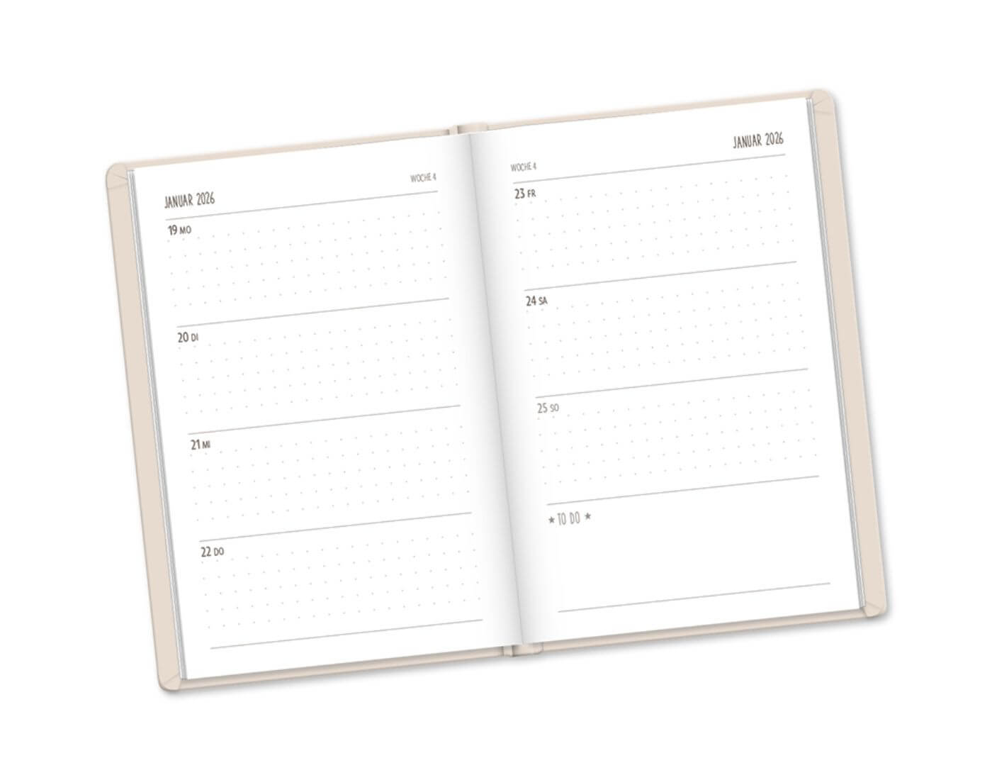 Terminplaner Lederlook 2026 Beige