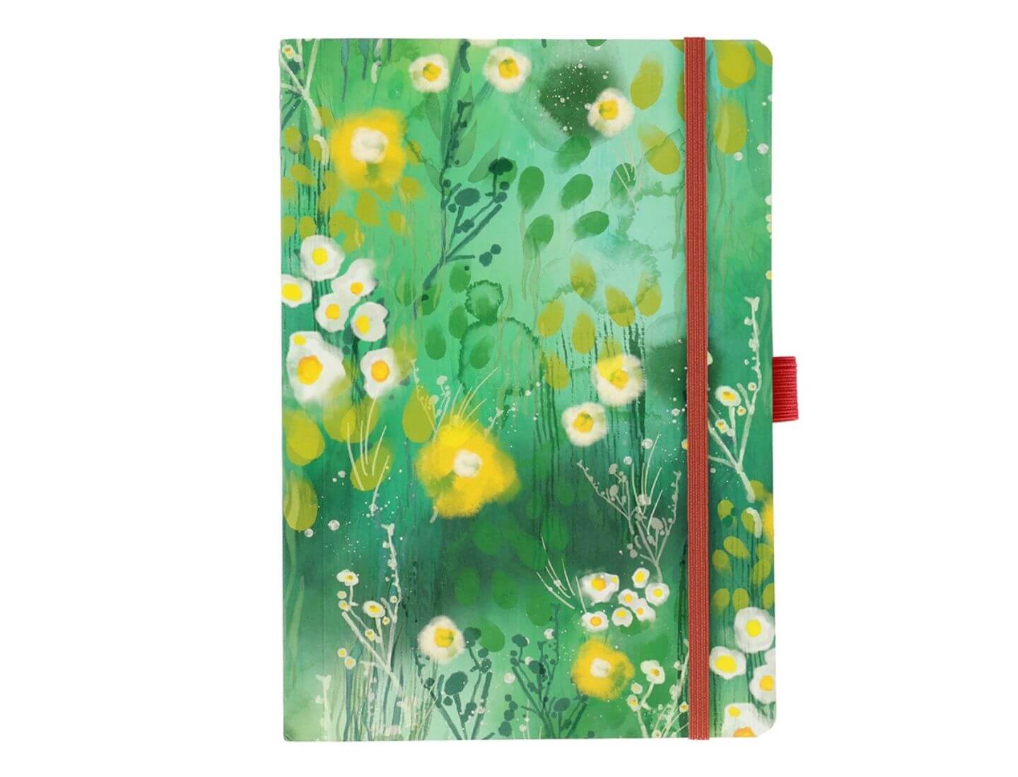 Notizbuch Blütenwiese Grün A5