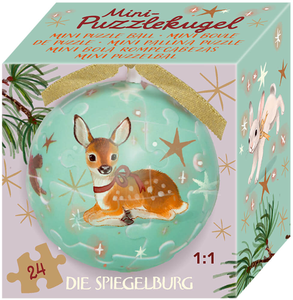 Mini-Puzzlekugel - Wintertiere im Weihnachtswald (einzeln) Mini-Puzzlekugel - Wintertiere im Weihnachtswald (einzeln)