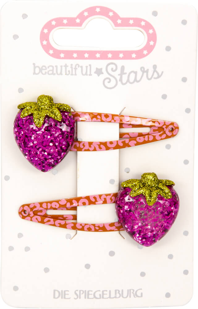 Haarclips Erdbeere - beautiful Stars (einzeln)
