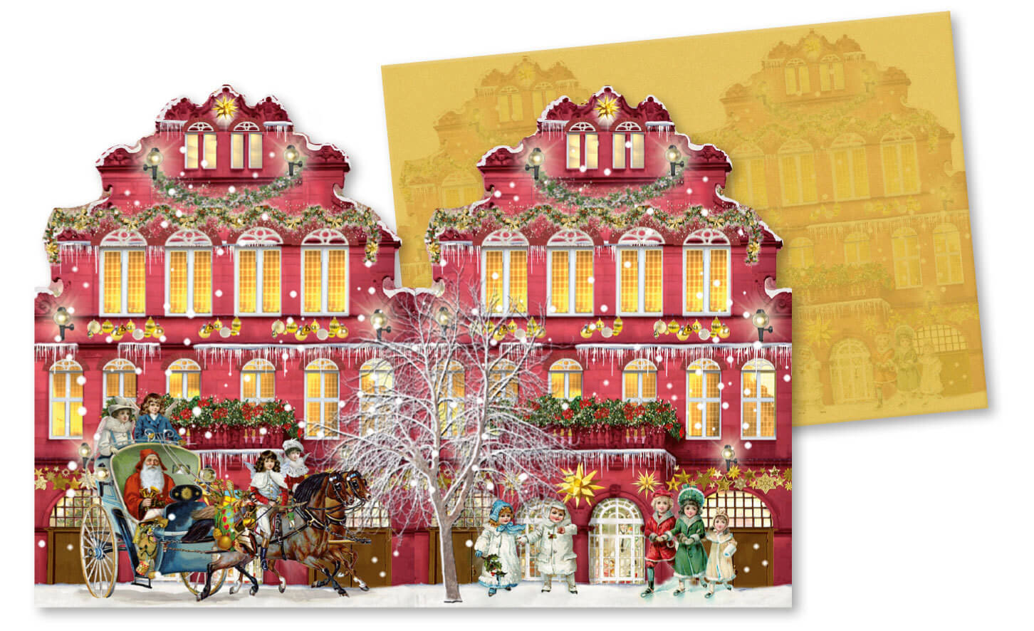 71022_4-1 Nostalgisches Weihnachtshaus - Windlicht-Mini-Adventskalender (Behr) (einzeln)