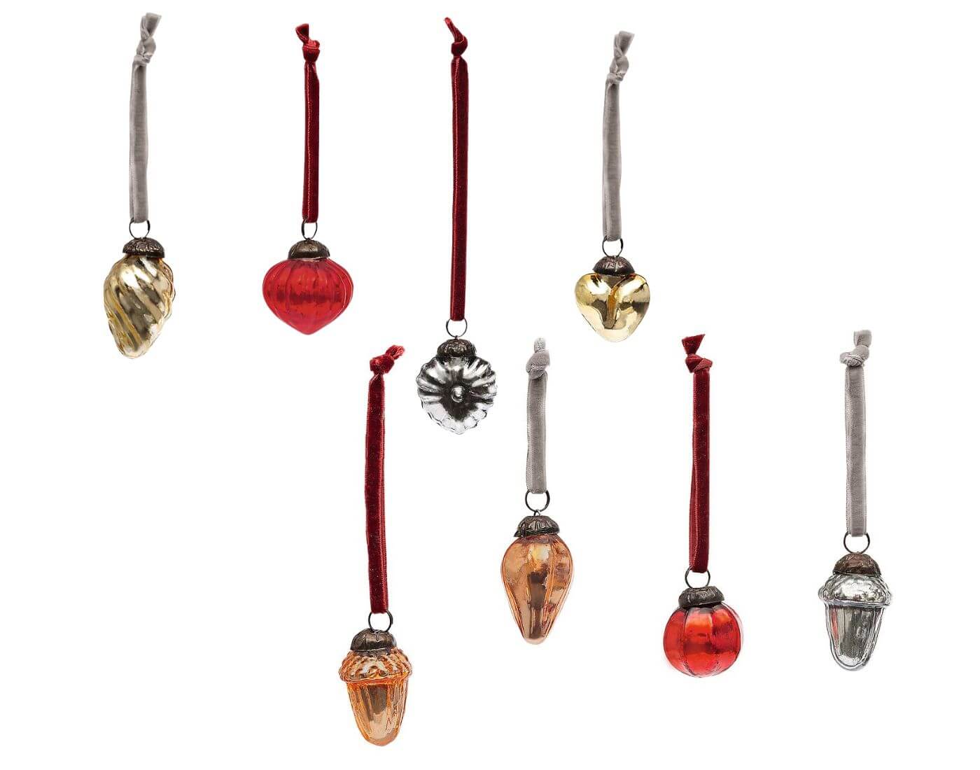 Mini-Christbaumkugeln aus Glas (einzeln)