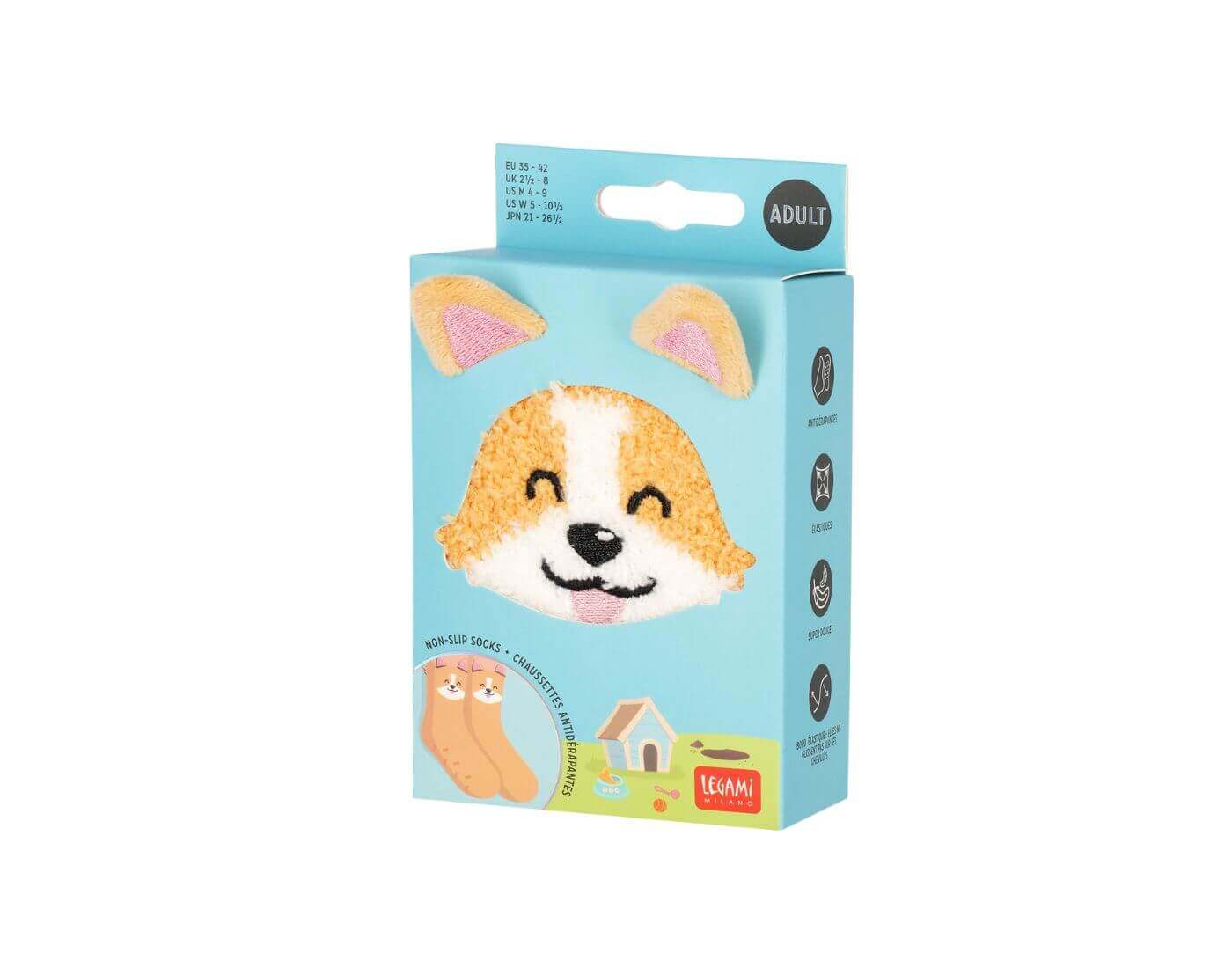 legami-antirutsch-corgi-2-1-1 Rutschfeste Socken - Corgi - Größe 35-42