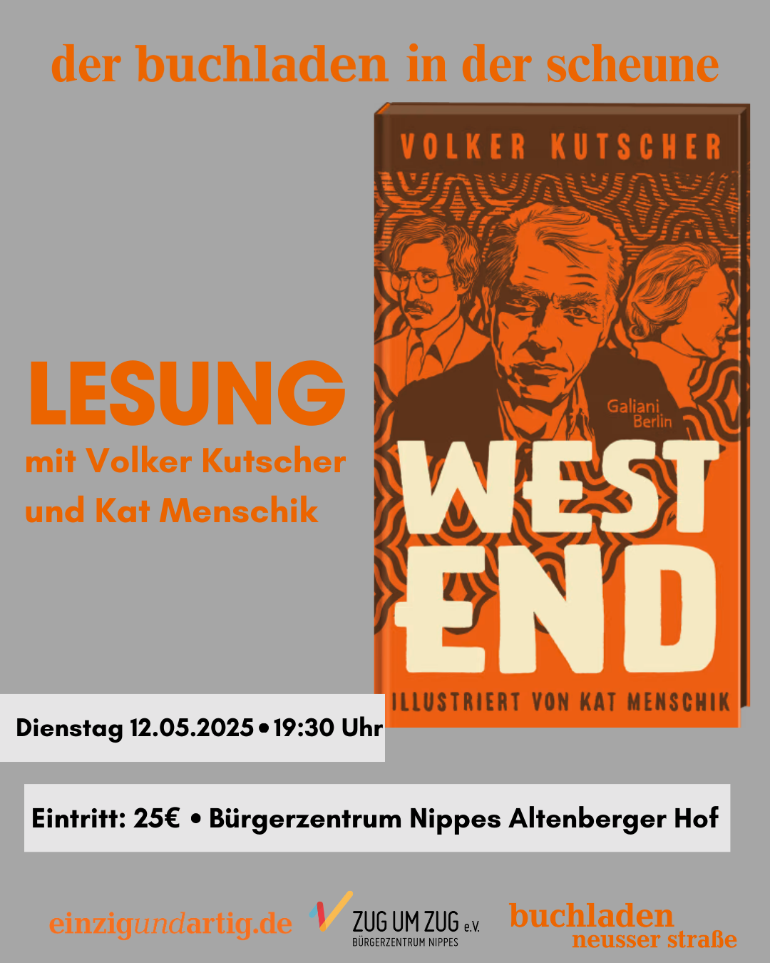 Eintritt Lesung mit Volker Kutscher und Kat Menschik