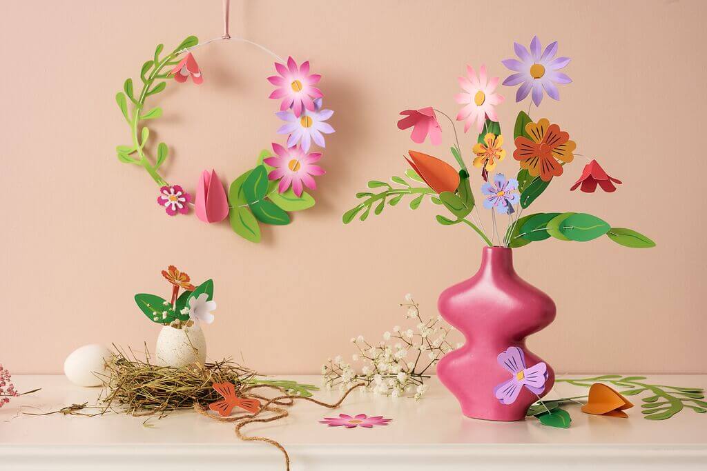 Papierblumen-Bastelset