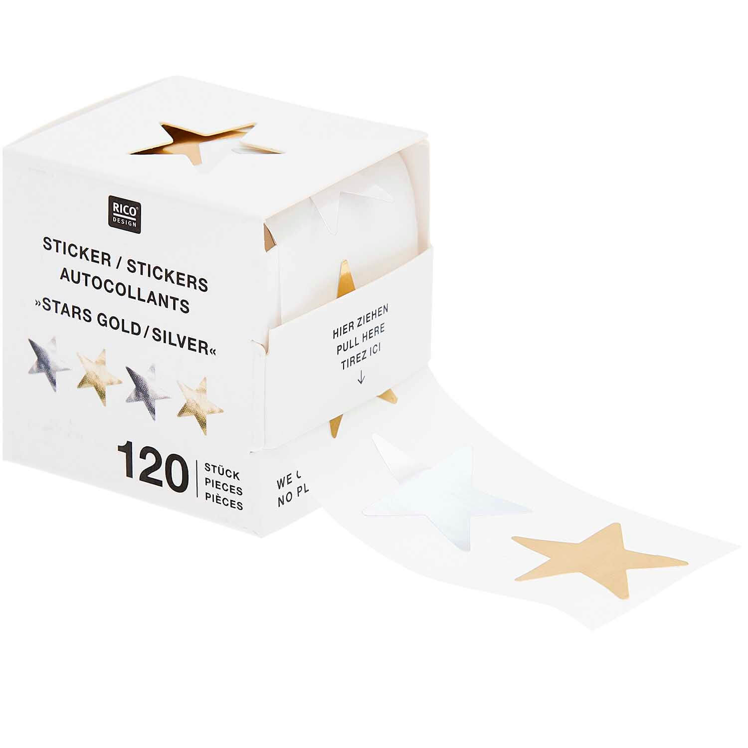 Sticker Sterne, gold/silber FSC MIX