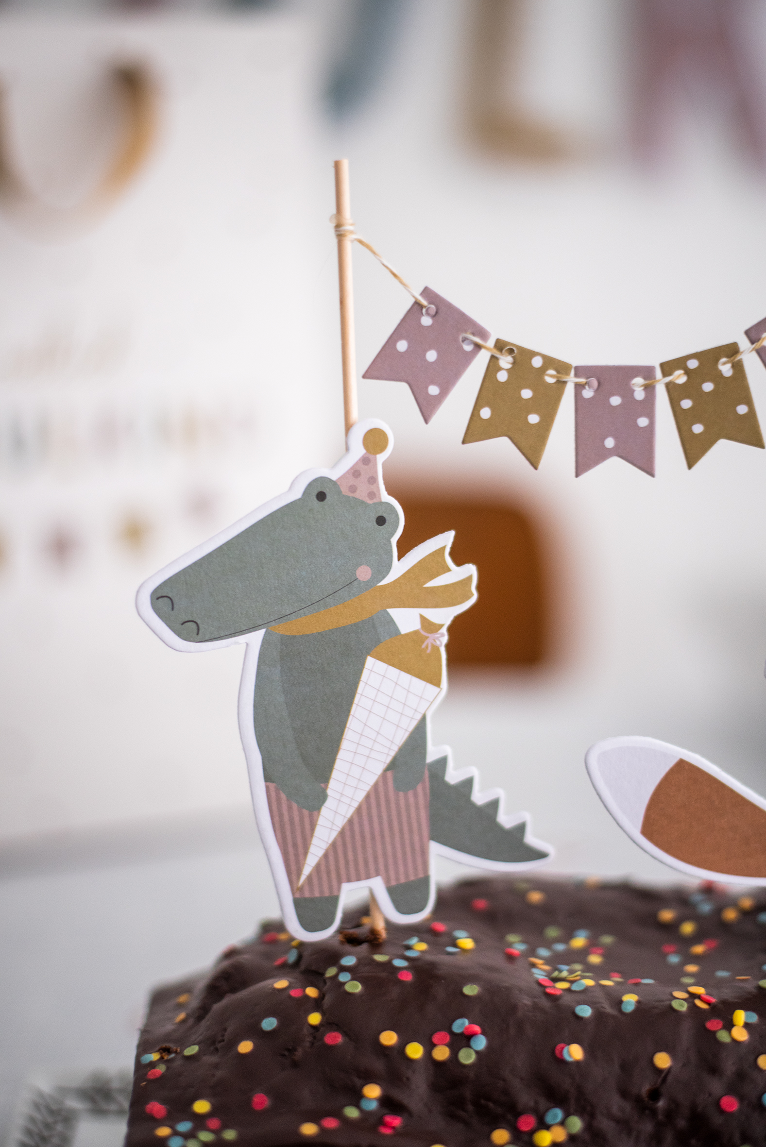 Cake Topper Schulkind, pastell