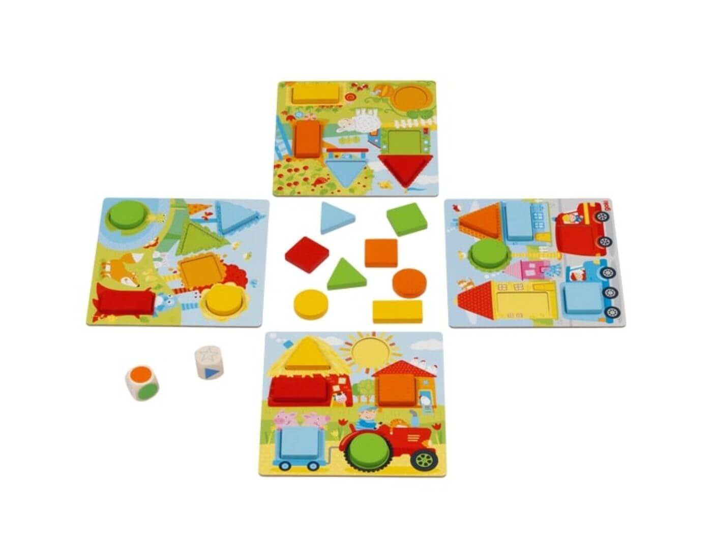 goki-wuerfel-farben-1 Farbwürfelspiel Geometrische Formen