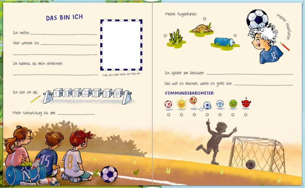 Freundebuch: Auf dem Fußballplatz - Alle meine Freunde