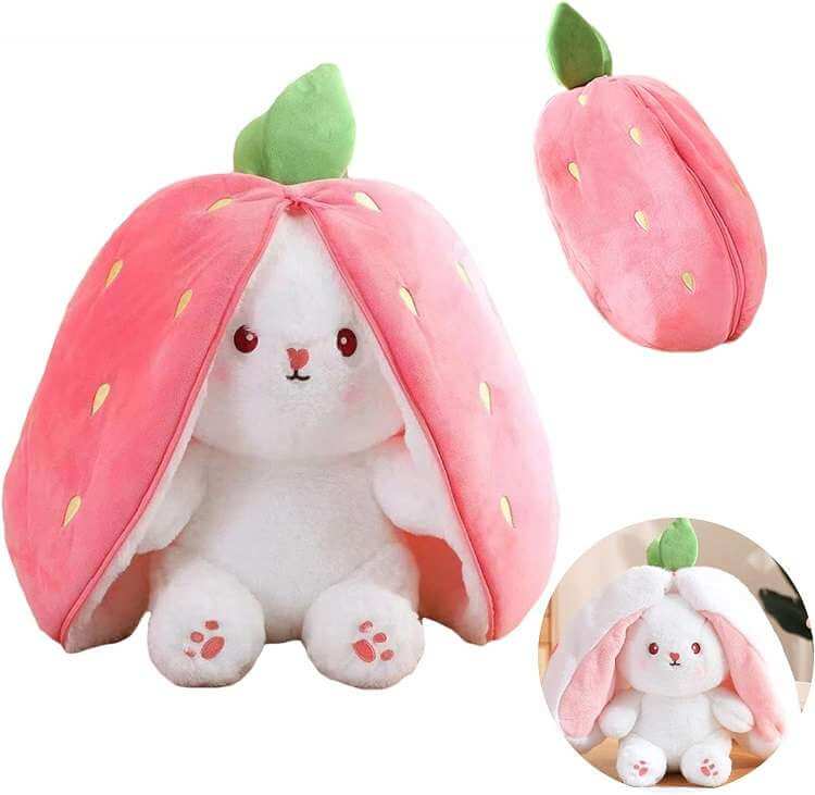 5169-2_600x600-2x-1 Plüsch Hase Erdbeere oder Karotte 25 cm (einzeln)