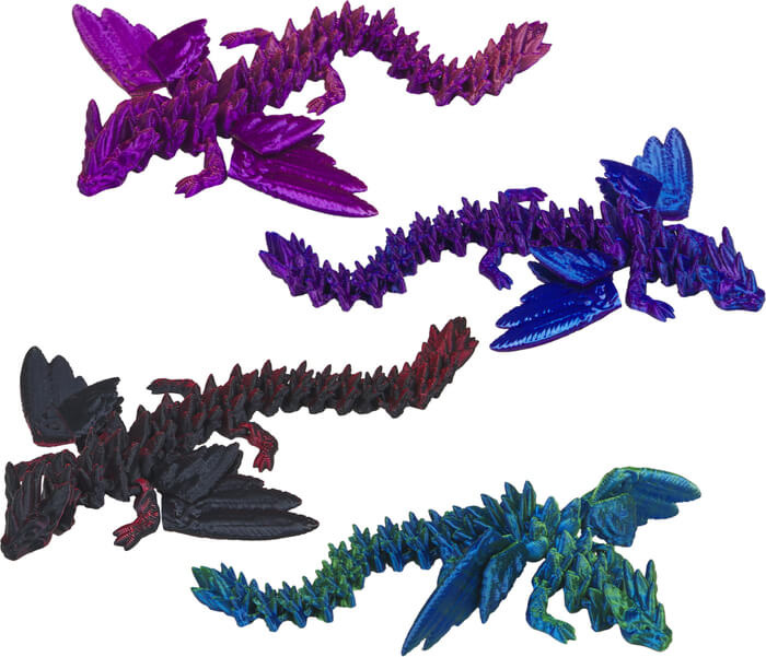 Kristall-Drache mit Flügeln - Kristalltier (einzeln)