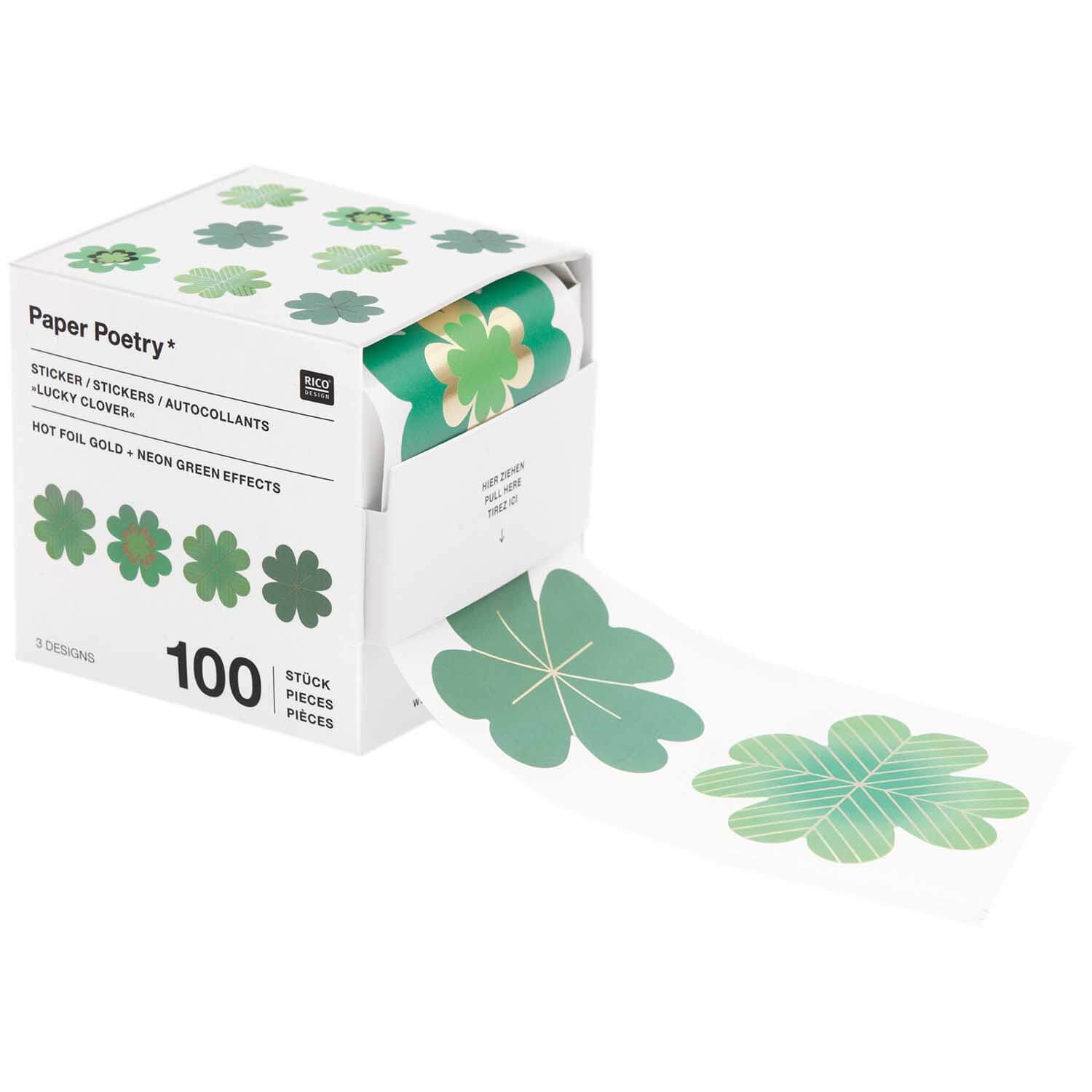 300569_2-1 Paper Poetry Sticker Glücksklee auf der Rolle