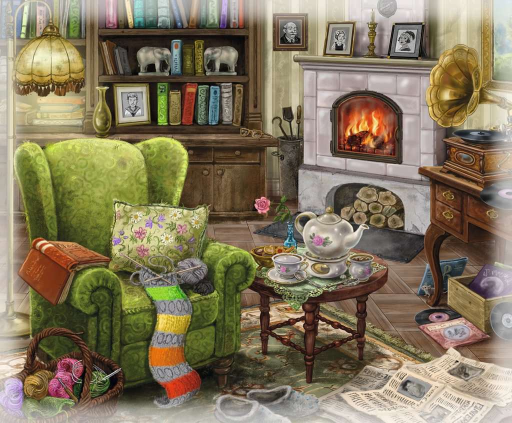 Ravensburger EXIT Puzzle - Im Gutshaus Wohnzimmer – 99 Teile Puzzle