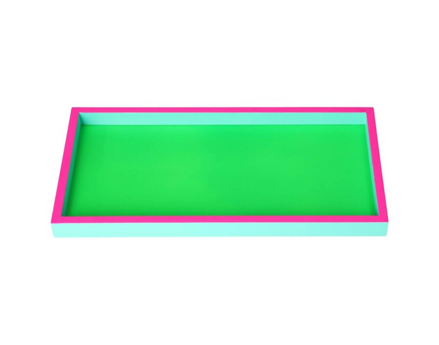 Neo, Tablett, rechteckig, 3 farbig, neon grün/neon pink/türkis