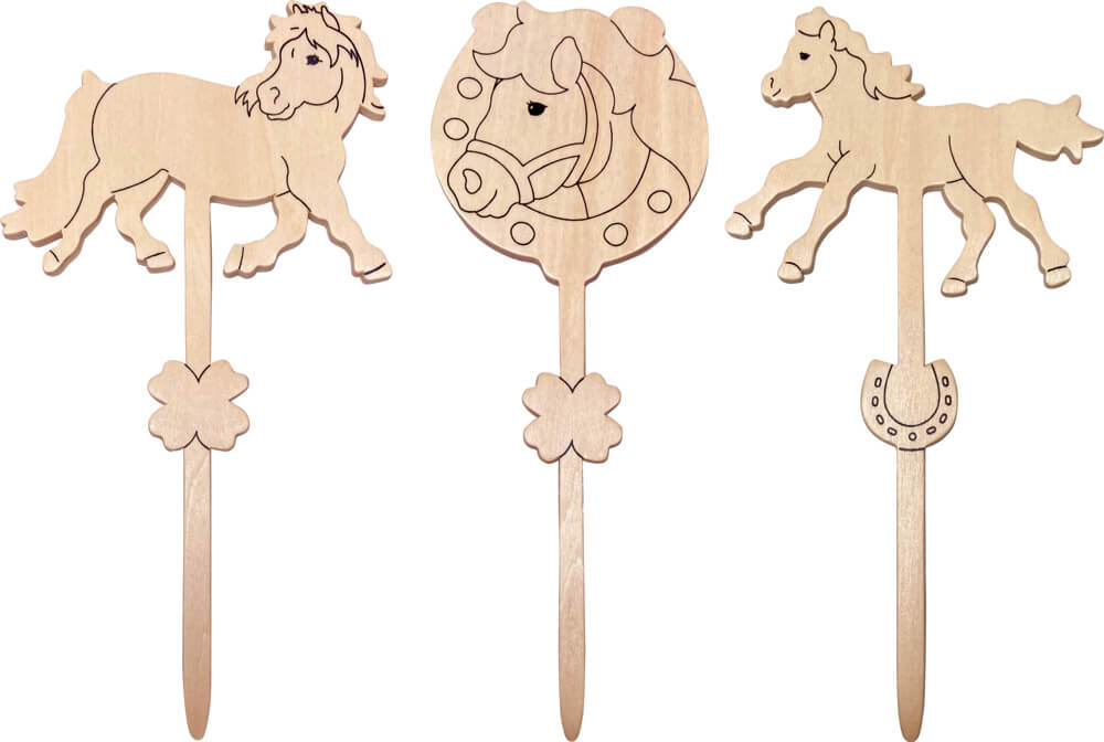 Holzponys zum Bemalen (Mini-Künstler)