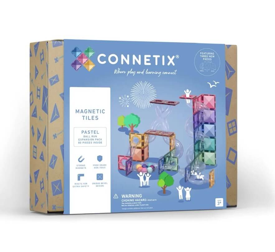 Connetix Magnetbausteine Kugelbahn - Pastel Ball Run Expansion Pack - 80 Teile