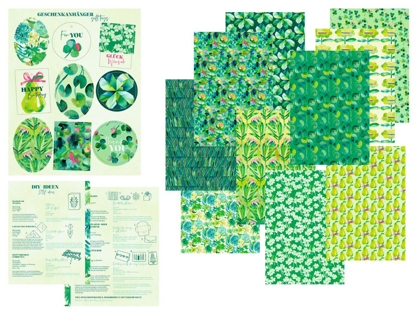 Geschenkpapier-Buch: Schöner schenken - All about green