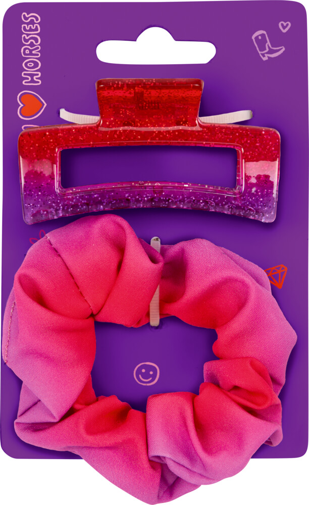 4029753222725-1 Scrunchie & Haarklammer - I LOVE HORSES