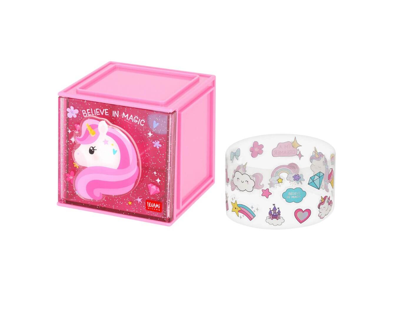 Erweiterbare Schreibtischbox - Cutie Cube Einhorn