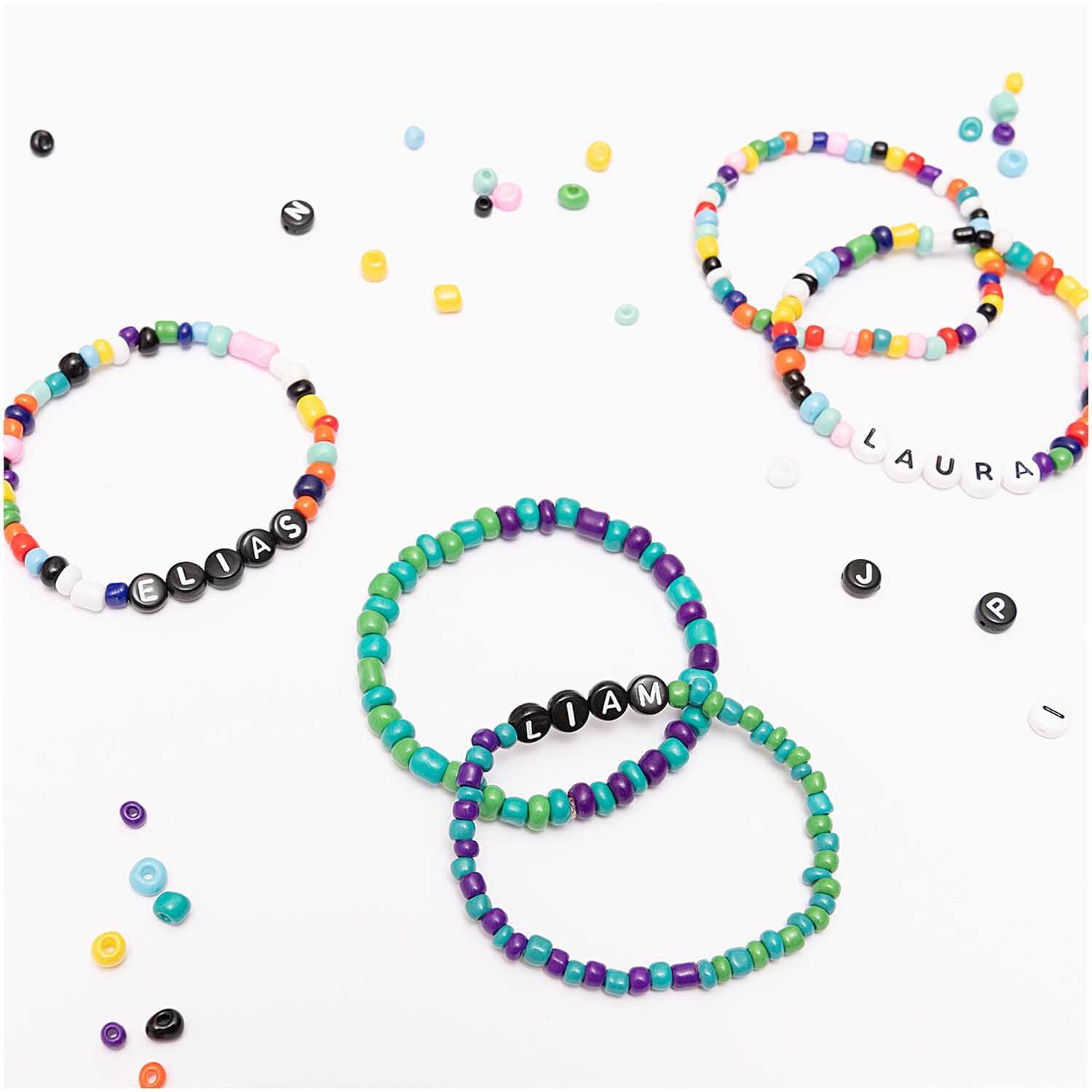 Keramikperlen natur, mini, multicolor