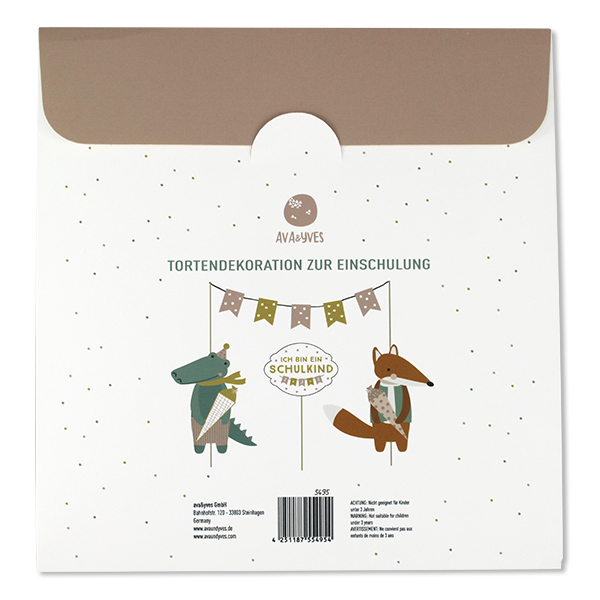 Cake Topper Schulkind, pastell