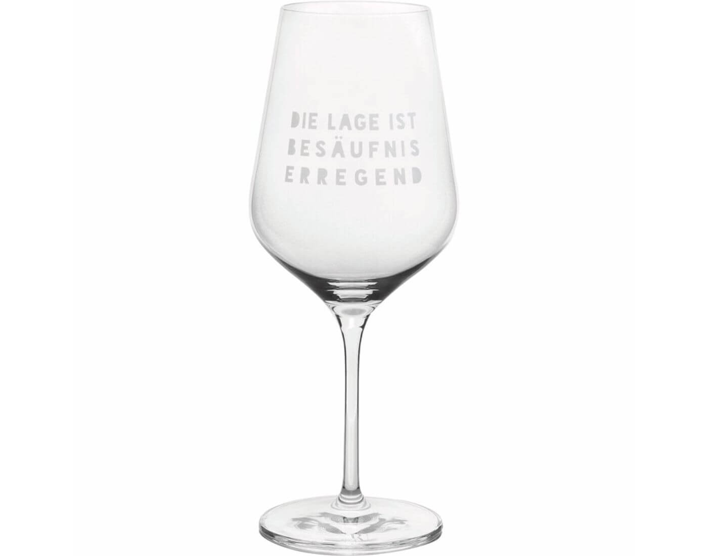 Weinglas - Die Lage is besäufniserregend