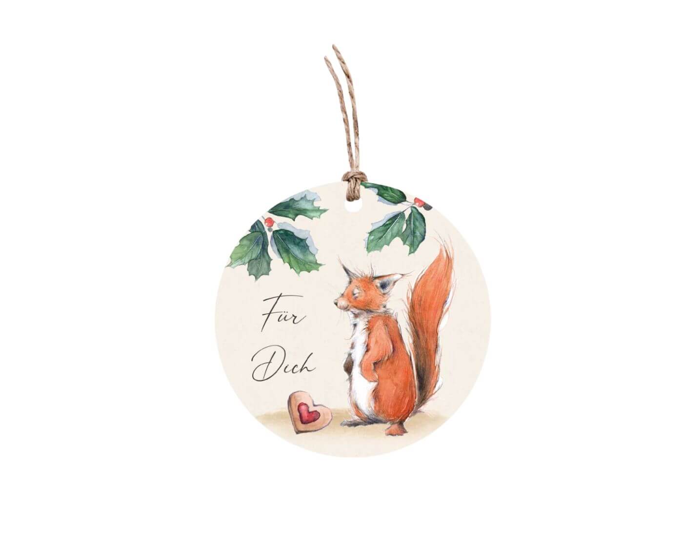 Geschenkanhänger Weihnachten mit Eichhörnchen