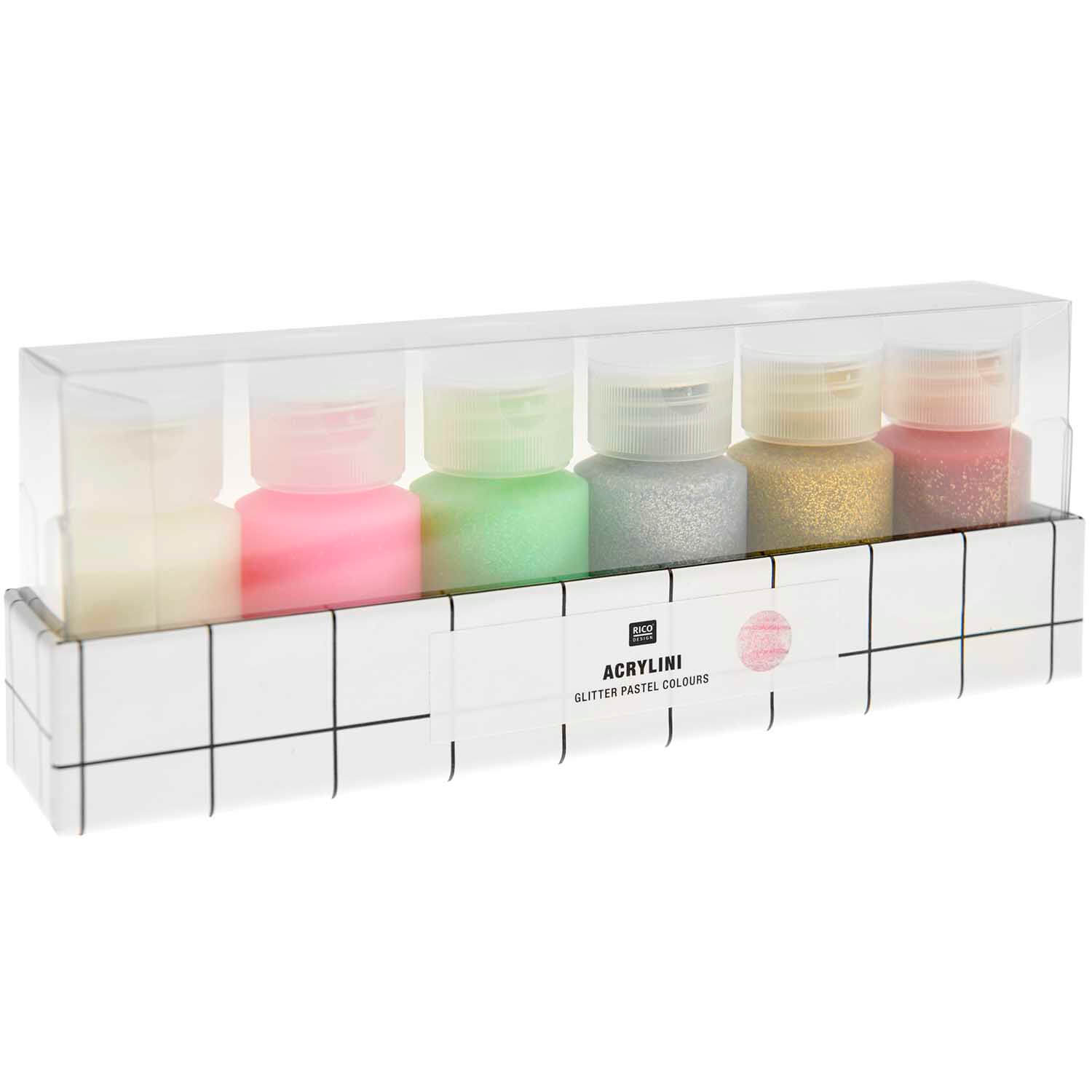 Acrylini Set Glitter Colours, 6 x 22 ml