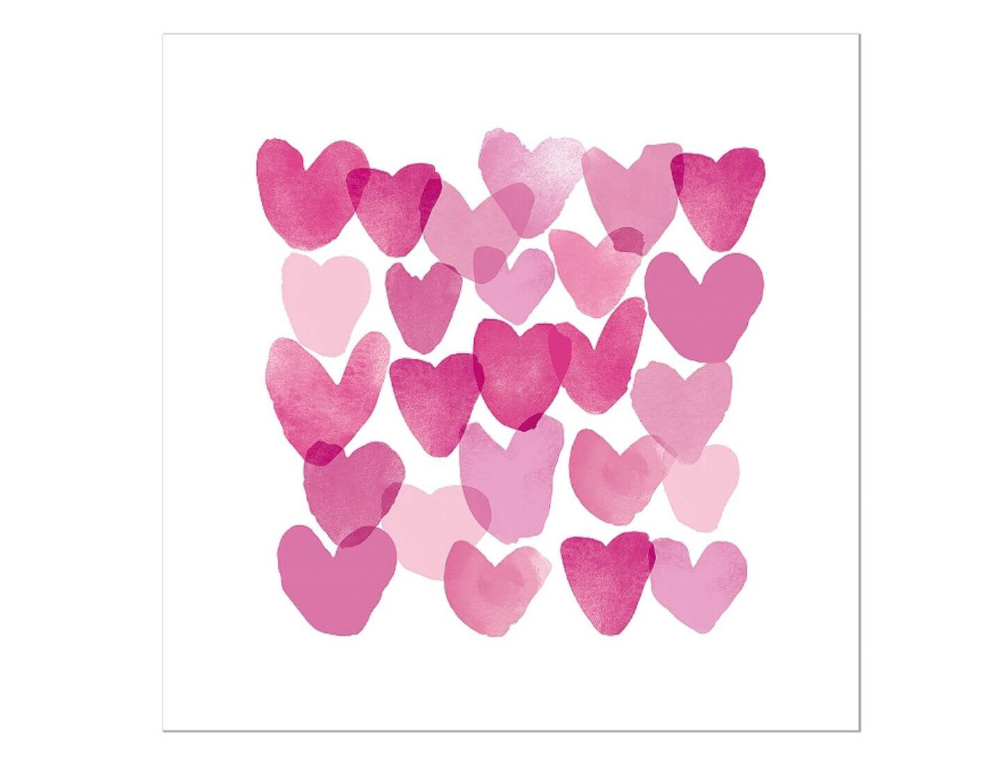 Serviette Herzen Rosa