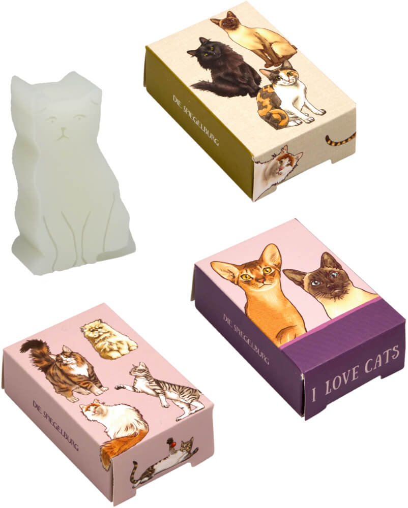 Kleine Handseife Katze - I love cats (cats & dogs) (einzeln)