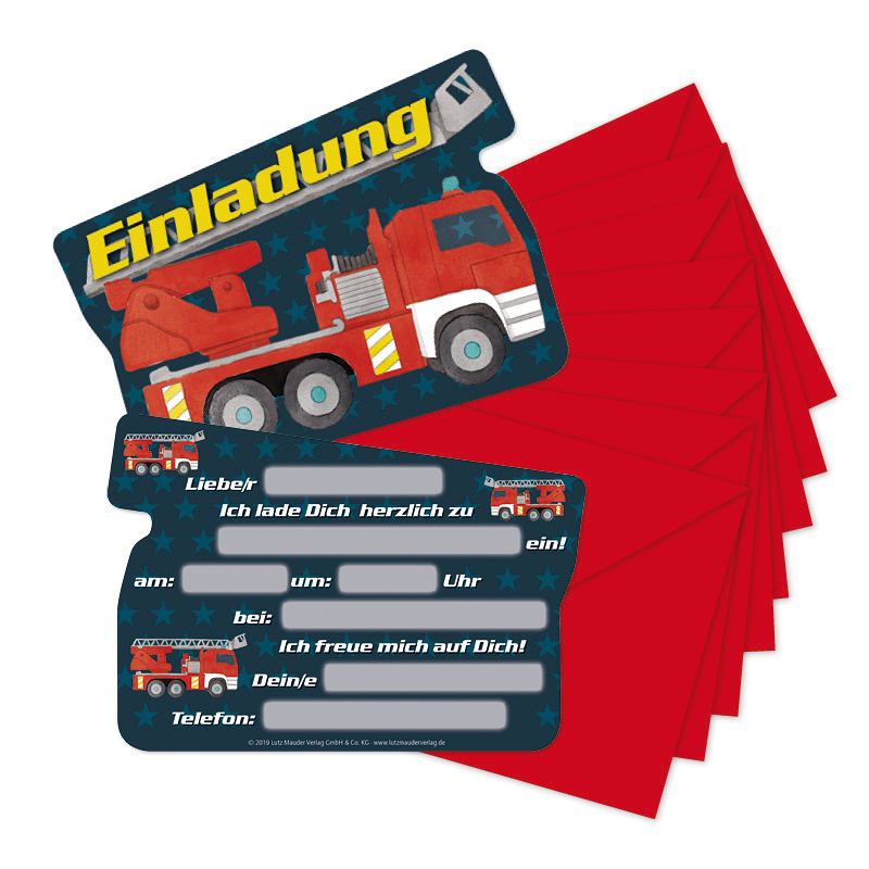 3227 Einladungskarten Feuerwehr