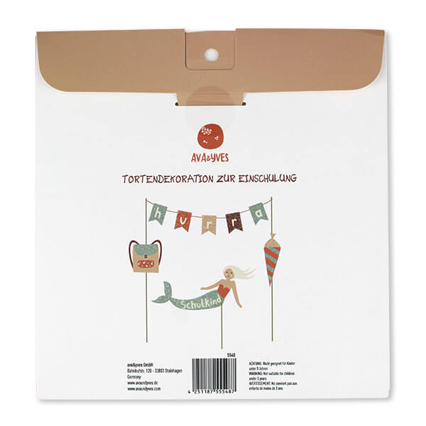 Cake Topper mit Glitzer Meerjungfrau 'Under the Sea' – Schulkind - Tortendeko