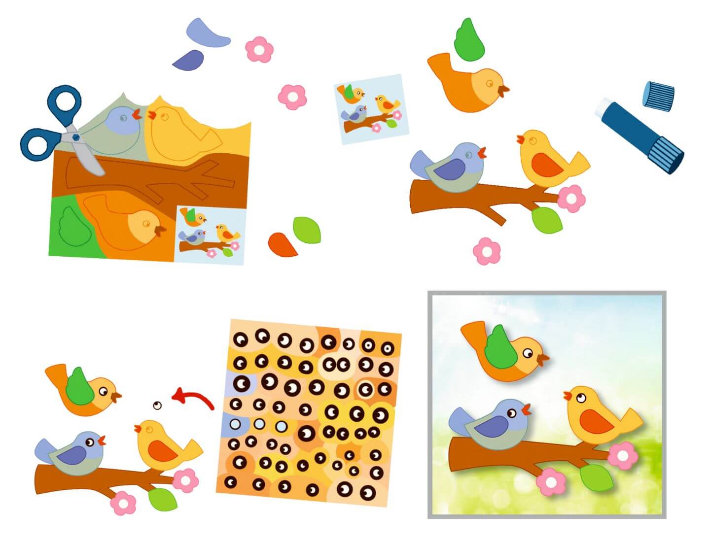 Mein bunter Frühlings-Bastelblock - Mini-Künstler