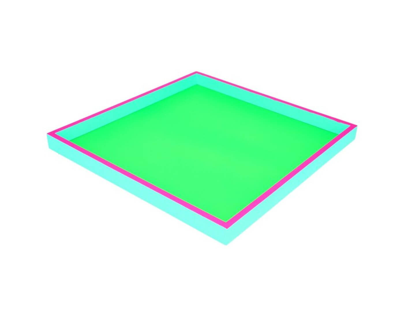 Neo, Tablett, quadratisch, 3 farbig, neon grün/neon pink/türkis