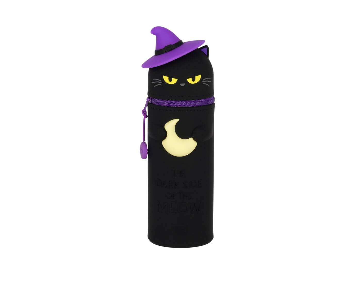 2-in-1-Federmäppchen aus weichem Silikon - Halloween - Schwarze Katze