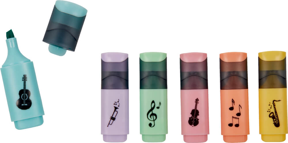 Mini-Textmarker (6er Set) - All about music