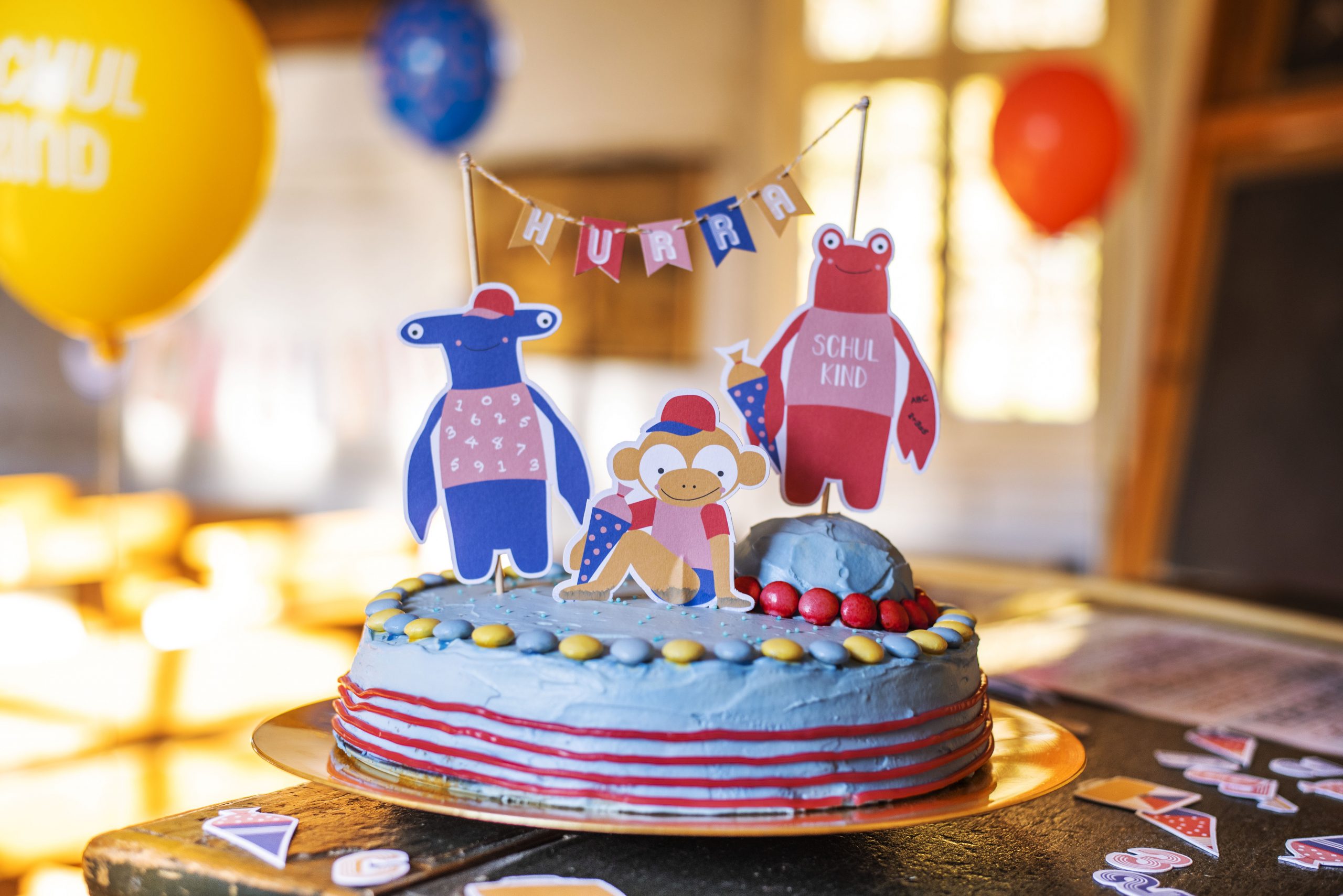 Cake Topper Schulkind - Affe und Hummer