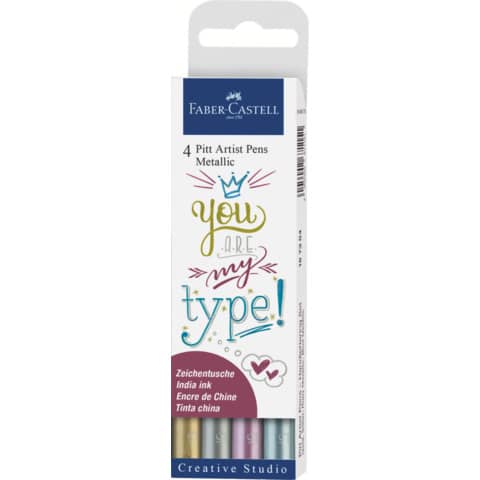 Tuschestift 4ST Metallic FABER CASTELL Pitt Artist Pen