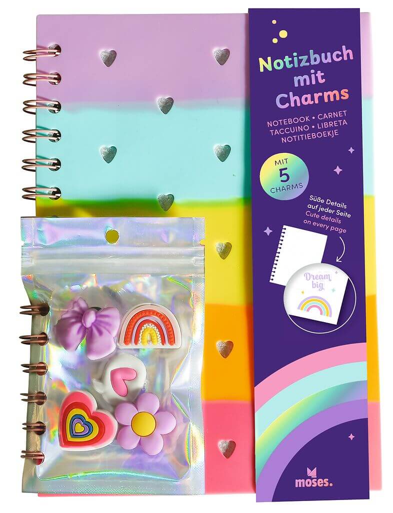 Holo Notizbuch mit Charms Holo Notizbuch mit Charms