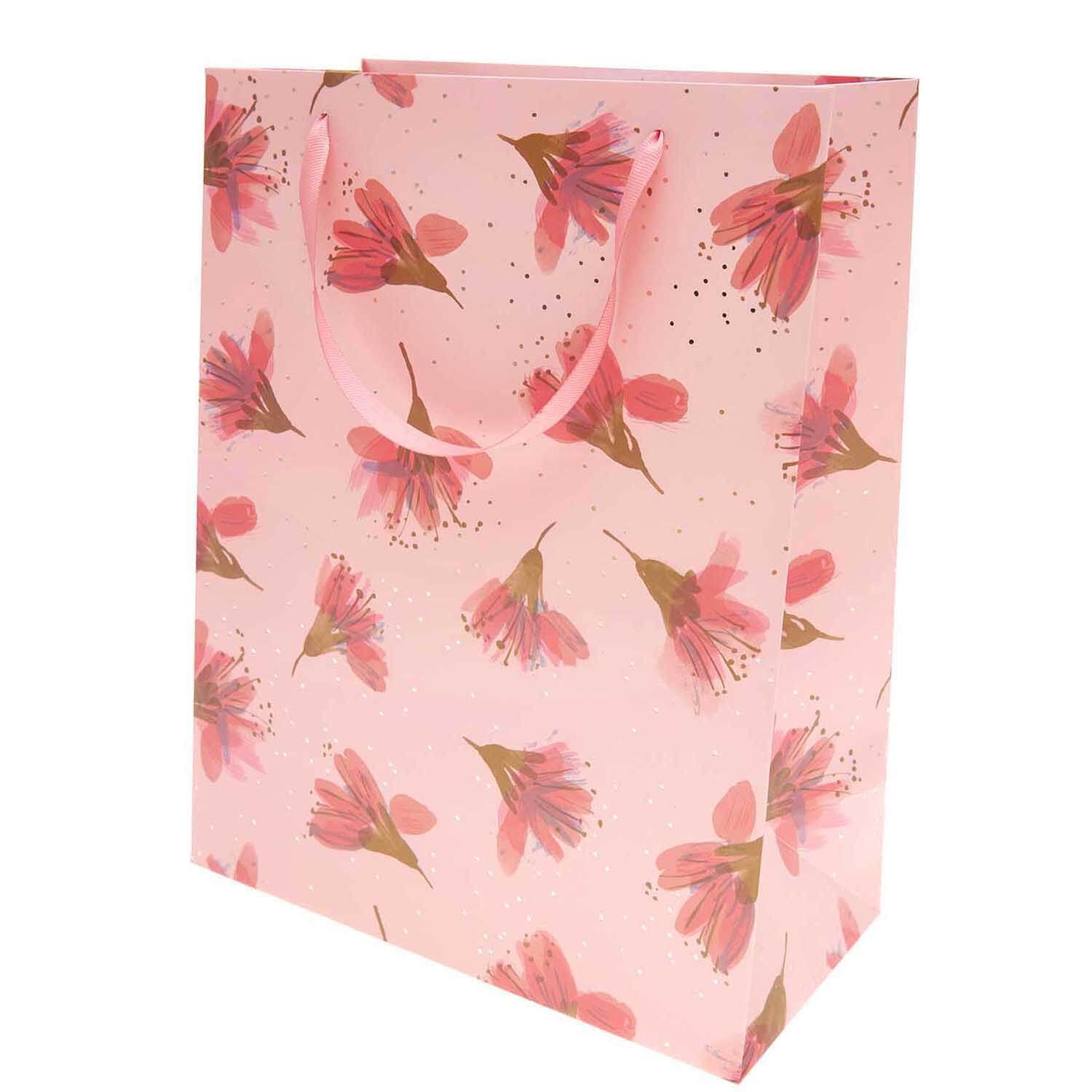 400001_1-1 Paper Poetry Geschenktüte Blüten rosa 26x32x12cm