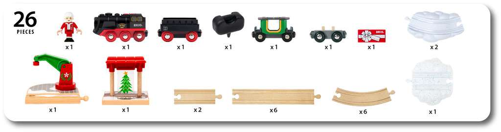 63601400_8 BRIO Batterie-Dampflok Weihnachts-Set