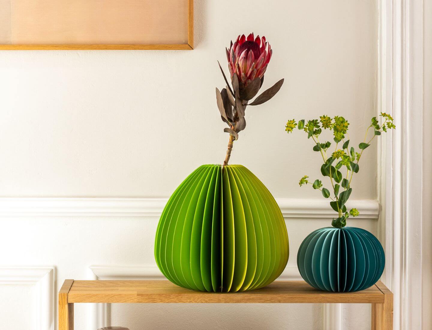 Papiervase 'Yuki' green