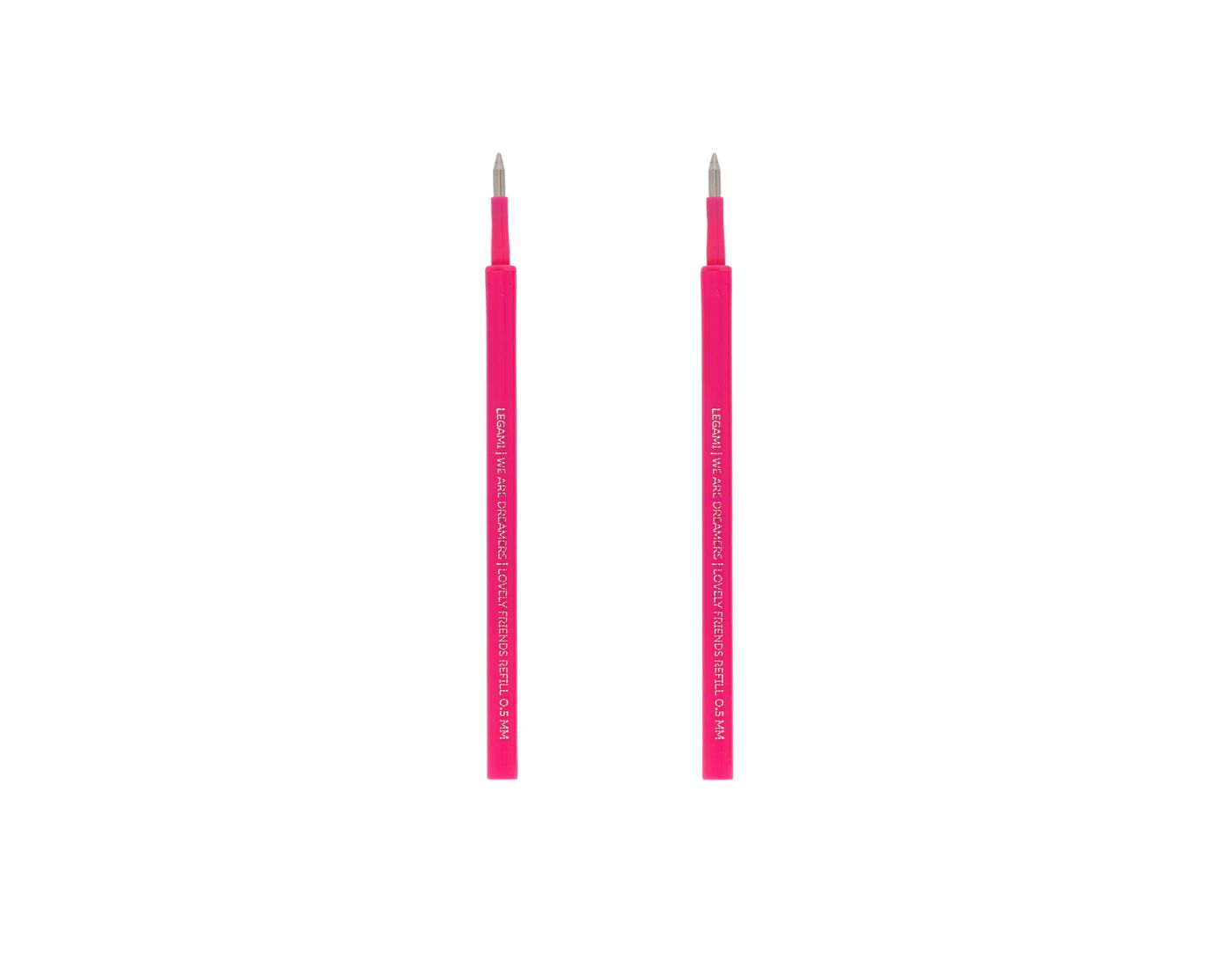 legami-ersatzmine-pink Set mit 2 Ersatzpatronen für Gelstift - Lovely Friends - Pink