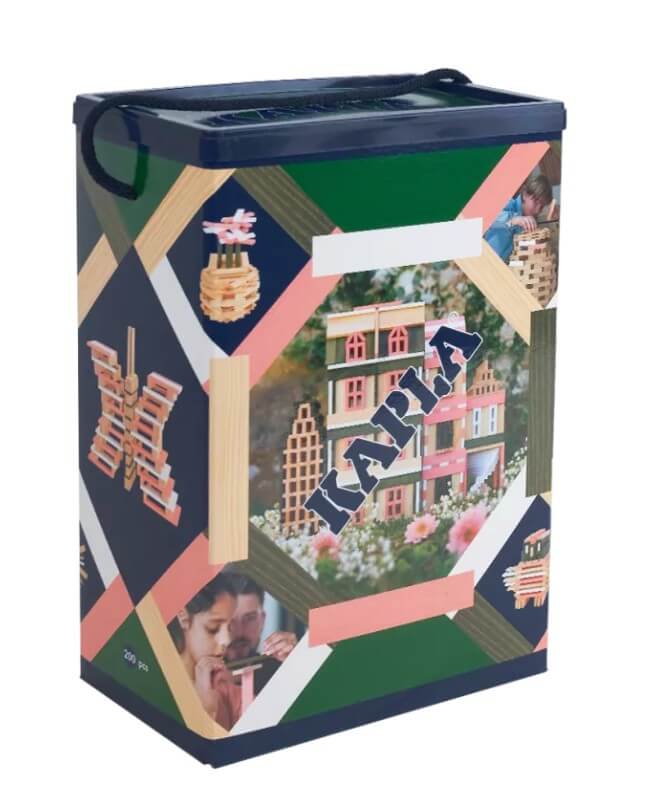 KAPLA - 200er Box - Frühling Edition - Weiß, Rosa, Grün