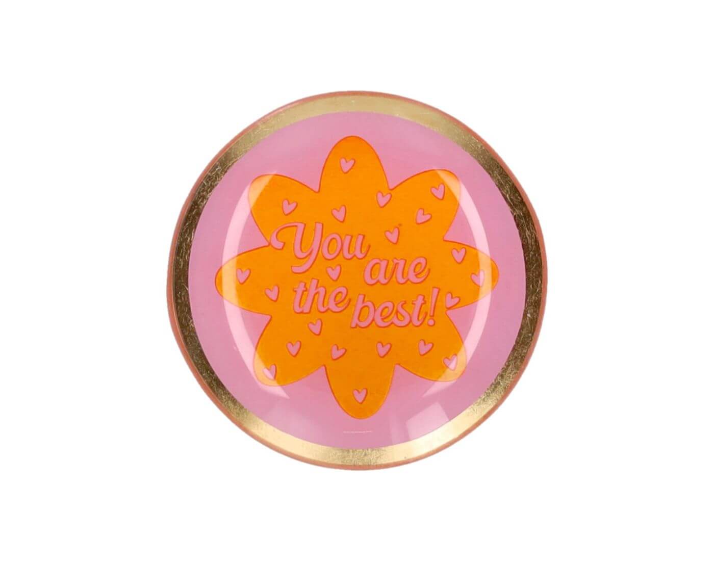 Love Plates, Glasteller S, Motiv: You are the best, rund, rosa
