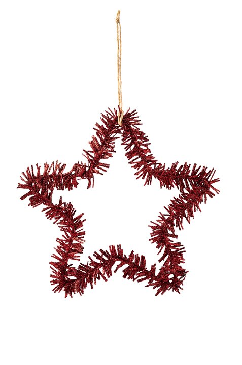 1065901003 Seoul, Hänger, Stern mit Glitzer, rot