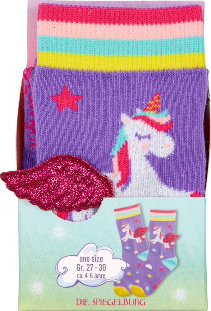 Socken mit Flügeln - Einhorn-Paradies, one size (Gr. 27-30)